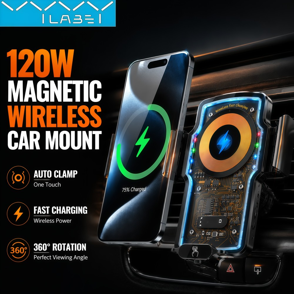 حامل هاتف مغناطيسي لاسلكي للسي - مراجعة Magnetic Phone Holder For Car Vent وسعره