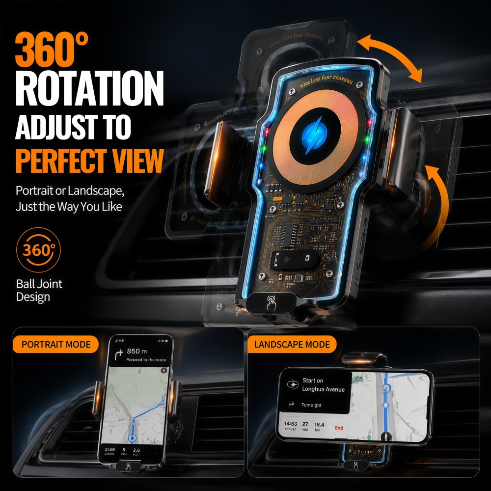 حامل هاتف مغناطيسي لاسلكي للسي - مراجعة Magnetic Phone Holder For Car Vent وسعره