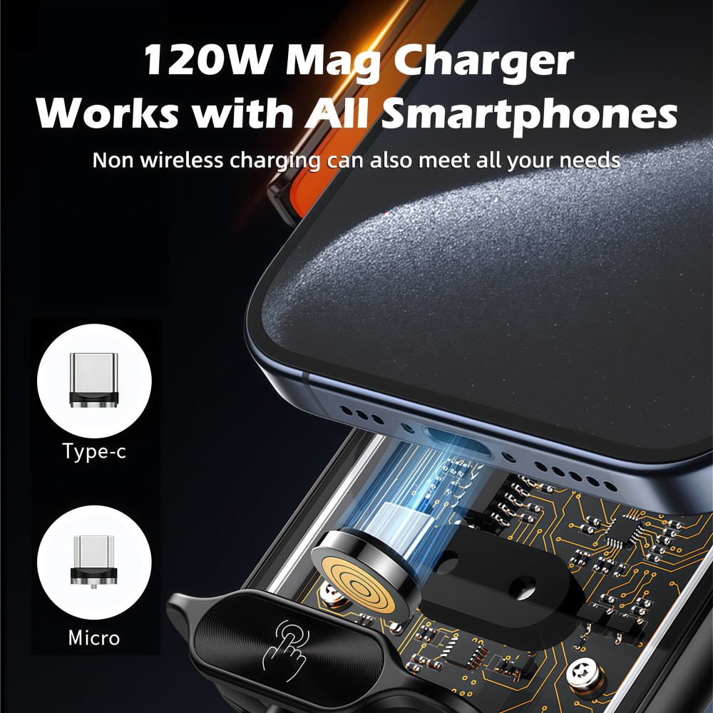 حامل هاتف مغناطيسي لاسلكي للسي - مراجعة Magnetic Phone Holder For Car Vent وسعره