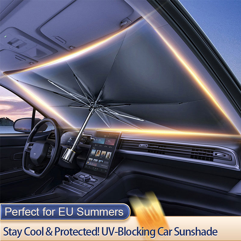 مظلة السيارة مظلة الزجاج الأما - مراجعة Car Sunshade Windshield Umbrella Foldable وسعره