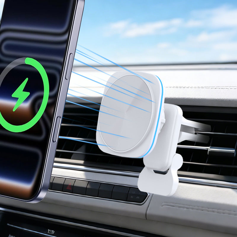 شاحن سيارة لاسلكي مغناطيسي بقو - مراجعة Wireless Car Charger Mount Fast Charging وسعره