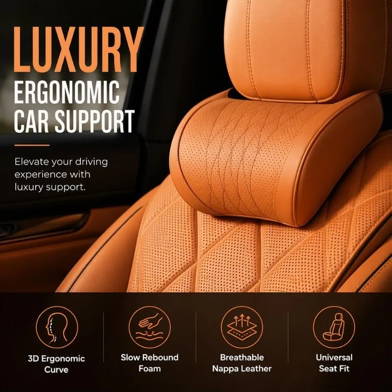 وسادة ظهر عالمية للسيارة من جل - مراجعة Memory Foam Car Neck Pillow Lumbar Support وسعره